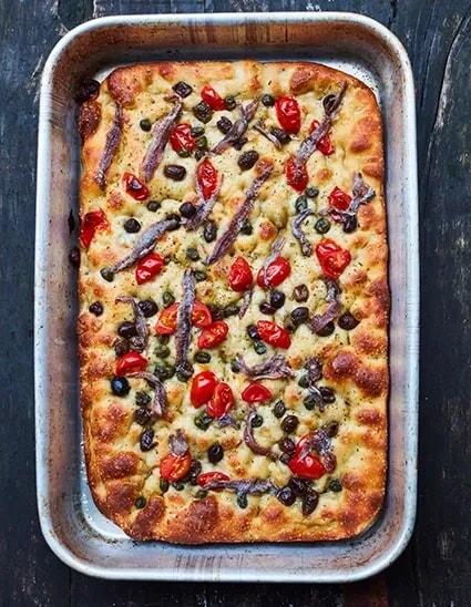 Focaccia met ansjovis